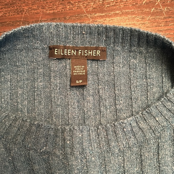 Teal Blue Eileen Fisher Cashmere Sweater Small Womens - Picture 6 of 6